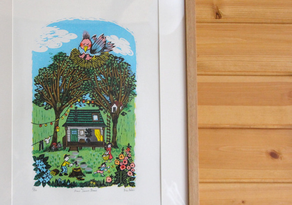 多色刷り版画作品　Home Sweet Home　 1枚目の画像