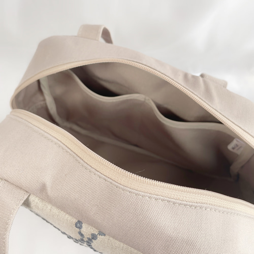 最新タンバリン】2wayボストンバッグ / ベージュ×チャコール ミナ  