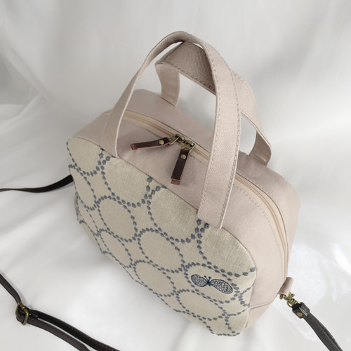 最新タンバリン】2wayボストンバッグ / ベージュ×チャコール ミナ  