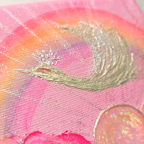 風水開運幸せ絵画＊夢色光画〜微笑み鳳凰/ピンク〜ヒーリング　金運　恋愛結婚愛情運 風水吉祥幸せ絵画＊夢色光画〜微笑み鳳凰/ピンク〜虹ヒーリング