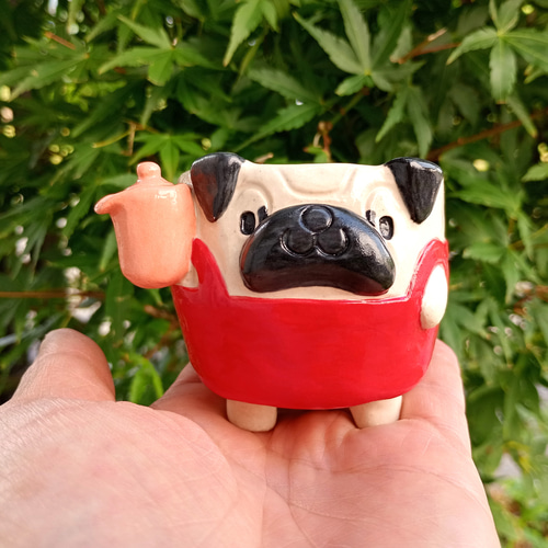 犬カフェ・ミルクピッチャー60ml パグorフレンチブルドッグ 陶器