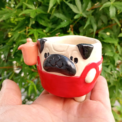 犬カフェ・ミルクピッチャー60ml パグorフレンチブルドッグ 陶器