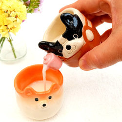 犬カフェ・ミルクピッチャー60ml パグorフレンチブルドッグ 陶器