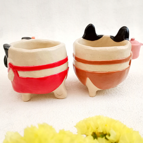 犬カフェ・ミルクピッチャー60ml パグorフレンチブルドッグ 陶器