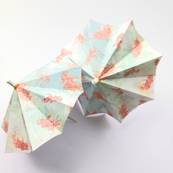 和風飾り【和傘つま楊枝】青4本セット/パーティ/目印/お洒落/和風 2枚目の画像