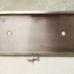 8x16cm横長タイル表札+専用ステンレスフレーム　葡萄 5枚目の画像