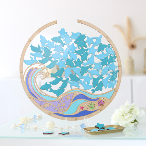 海のウェディングドロップス【Largeサイズ】50〜100名 結婚証明書 人前