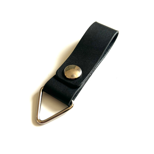 特価】ベルトループキーホルダー 三角金具 ブラック その他