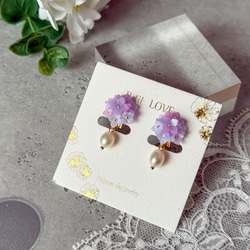 可憐な椿クリップイヤリング アシンメトリー ポリマークレイ オーブン