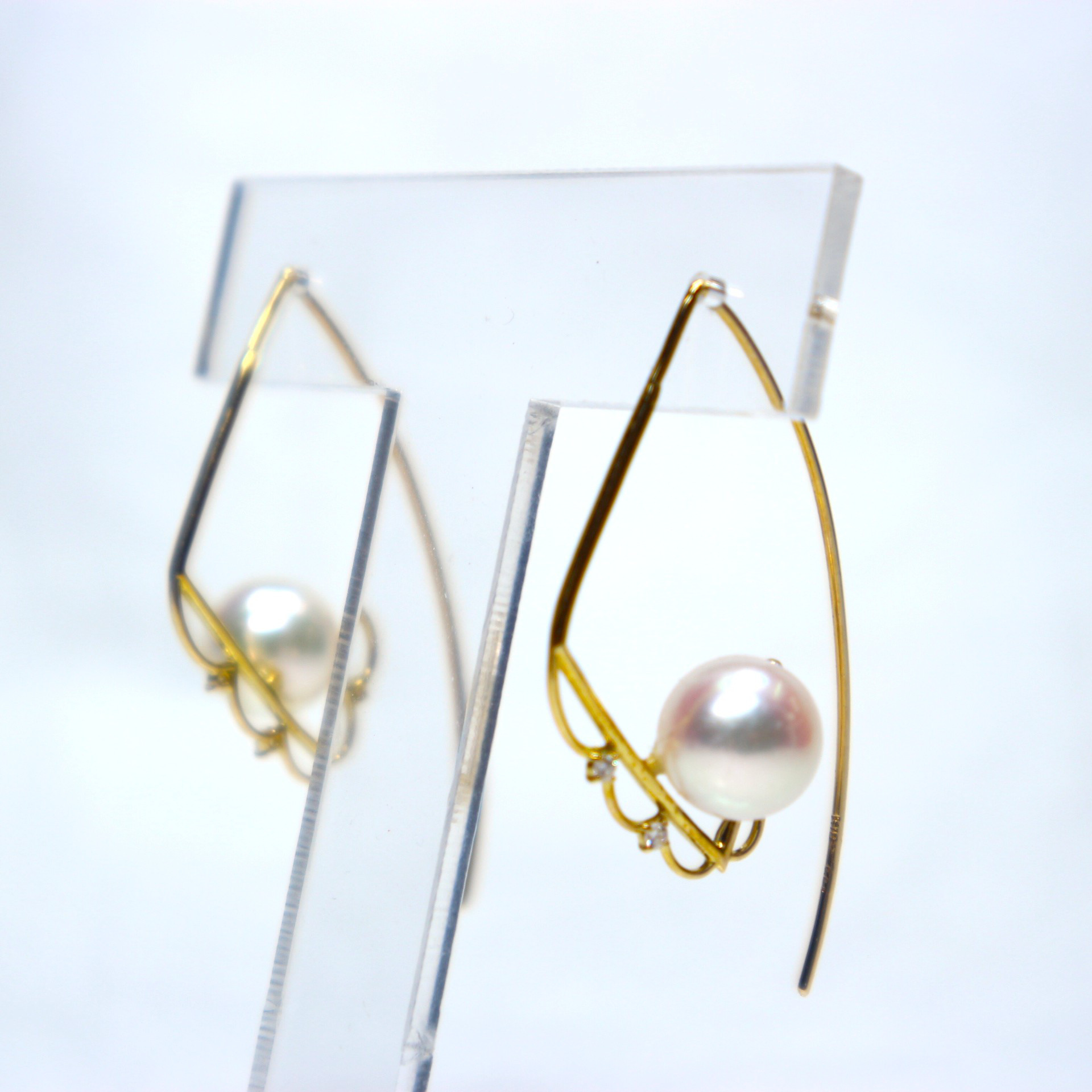 K18アコヤ真珠ピアス㊸（7.5mm珠)