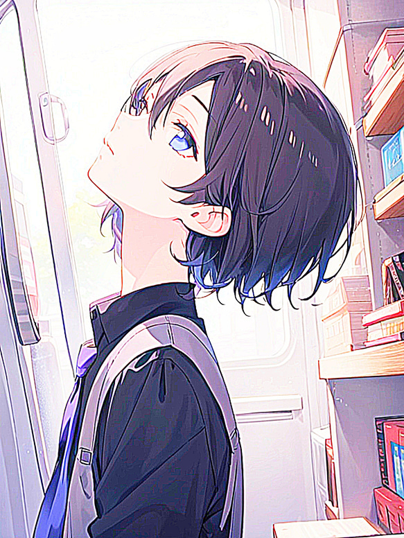 自作イラスト 男の子 美しい 可愛い アニメ風 ハガキサイズ 可愛い