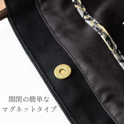 《特集掲載》モリス ミニトートバッグ 「ピンパネルBK」 倉敷帆布 ウイリアムモリス 本革 トートバッグ 帆布 16枚目の画像