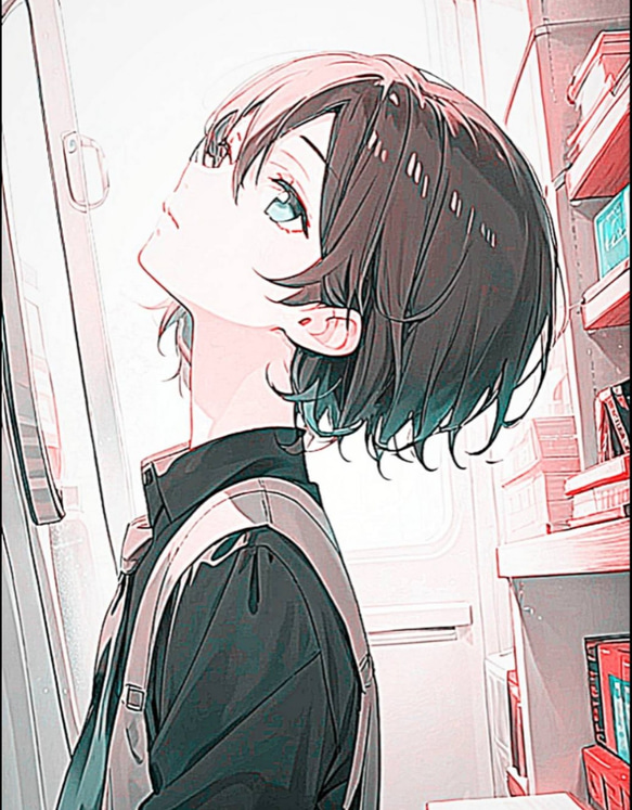 自作イラスト 男の子 美しい 可愛い ハガキサイズ 色気 アニメ風 色