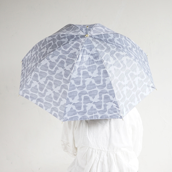 【ワケあり 740円引き】竹ハンドル UVカット手開き長傘 bird 紫外線99.9%カット 165035 晴雨兼用 12枚目の画像