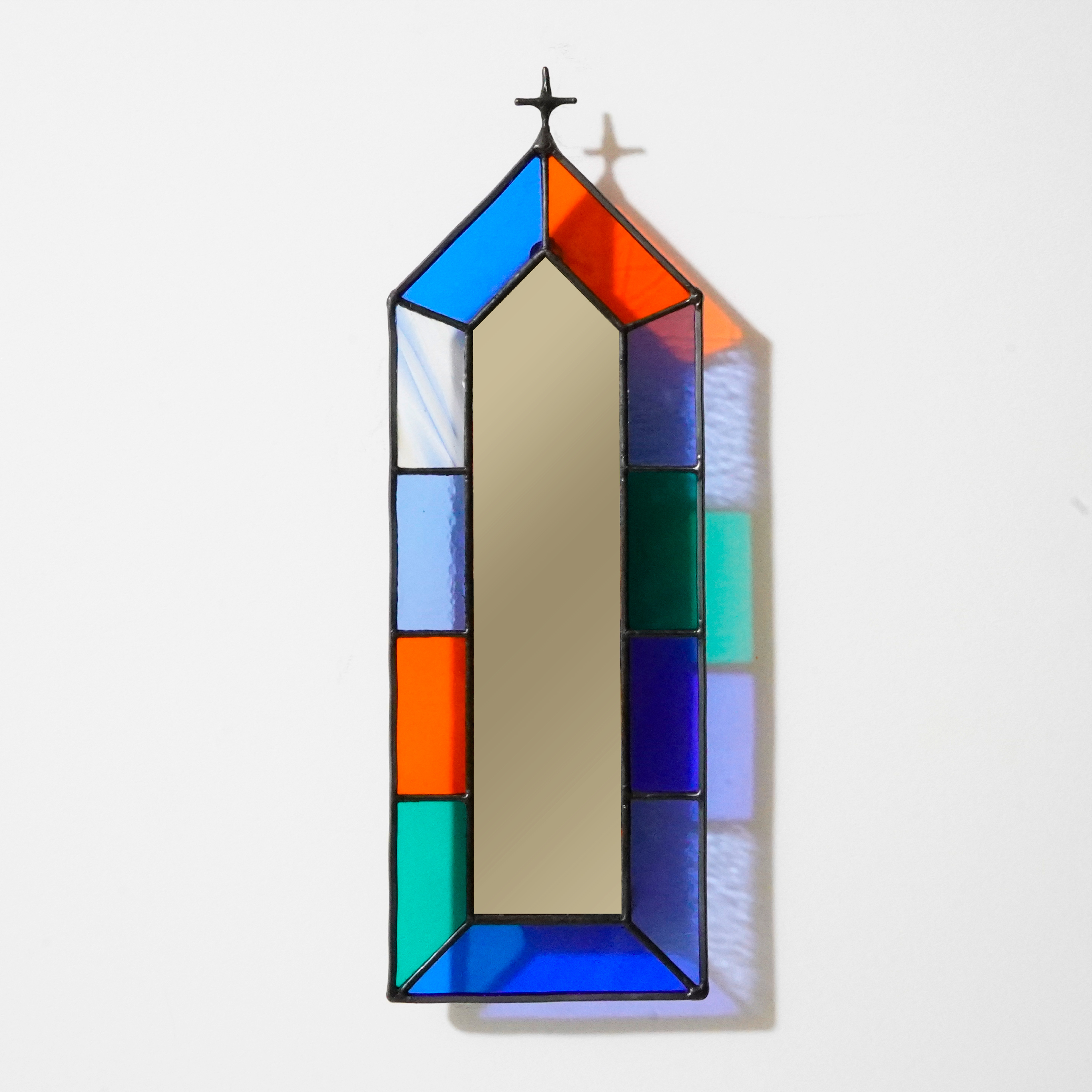 ステンドグラス鏡一体型壁掛け