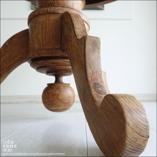 アンティーク1点もの木製円形座卓 4/26までアンティーク1点もの木製