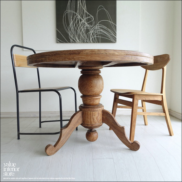 ヴィンテージ丸テーブルwalz 円形テーブル ダイニングテーブル