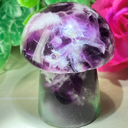 エンジェルフェザー　万華鏡　フローライト　マルチカラー　蛍石　きのこ　原石 エンジェルフェザー 万華鏡 フローライト マルチカラー 蛍石