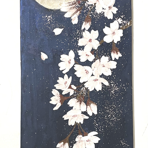 夜桜と城のスプレーアート原画 ｽﾌﾟﾚｰｱｰﾄ ノア | 夜桜と城 実際にある風景 #スプレーアートノア