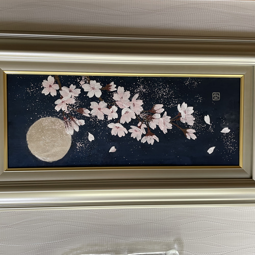 日本画 原画【夜桜】 絵画 ゆうちゃん 通販 19300381｜Creema