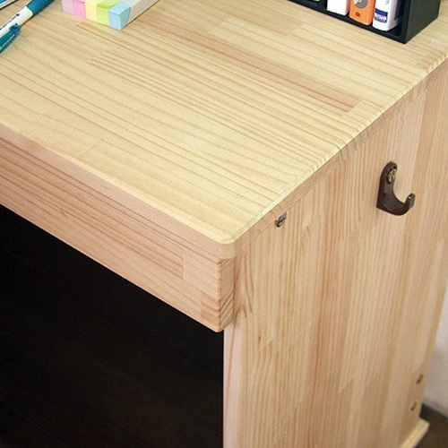 学習机 ハンドメイド天然木パイン材デスク「エル」勉強机 机・デスク