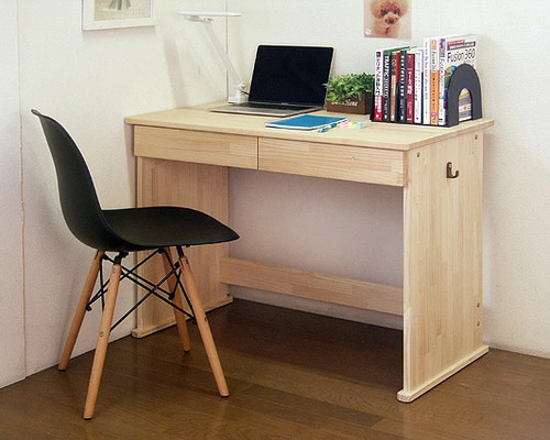 学習机 ハンドメイド天然木パイン材デスク「エル」勉強机 机・デスク