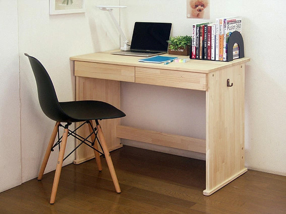 天然木パイン材　学習机 学習机 ハンドメイド天然木パイン材デスク「エル」勉強机 机・デスク