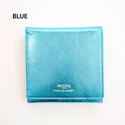 【ヤギ革】メタリックカラー２つ折り財布<5色展開>　本革　ヤギ革　　革財布　折り畳み財布　カラフル　M1018M 5枚目の画像