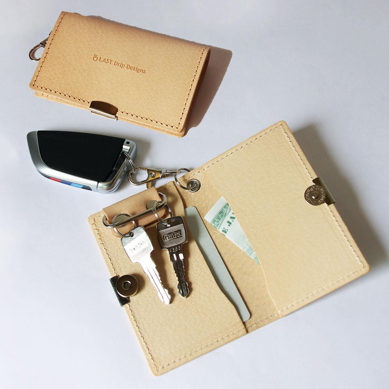 パスケース ＆ キーケース スマートキー 豚革 レザー ヌメ革 本革 日々を刻む日記帳 nfl pst Creema店キーケース