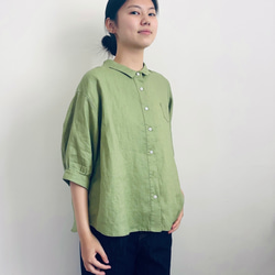 【リネン100%シャツ★７分袖】５カラー展│天然素材│涼しい│無地│通勤│カジュアル│T-201XQN 8枚目の画像