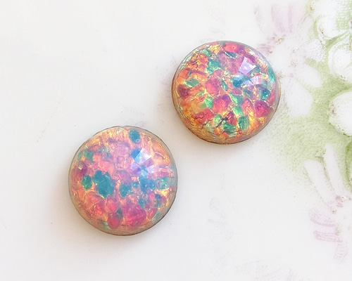 オパール　ブローチ　イヤリング　セット　カボション　ビンテージ　ヴィンテージ c931a19610667713737a41dee3b949