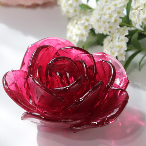 世界バラ会議記念作品『ガラスの薔薇のミニオブジェ（ローズ