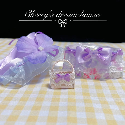 ぬい服 10cm 着せ替え ちいかわ 紫陽花 ボンネット帽子 3点