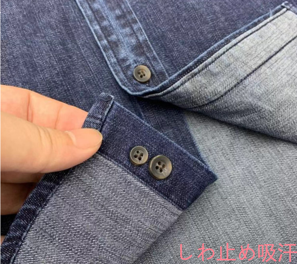 レトロ半袖シャツ男綿水洗シャツゆったり大きめサイズ日系夏デニムトップス 10枚目の画像