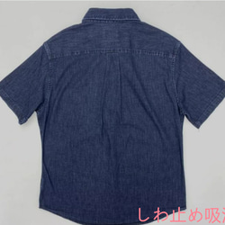 レトロ半袖シャツ男綿水洗シャツゆったり大きめサイズ日系夏デニムトップス 4枚目の画像