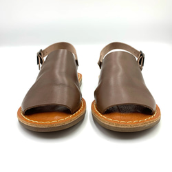 【grow naturally】ハンドメイド栃木レザーサンダル　スーパーブラウン 4枚目の画像