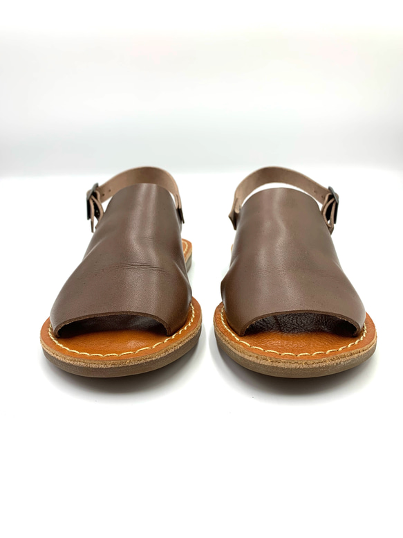 【grow naturally】ハンドメイド栃木レザーサンダル　スーパーブラウン 4枚目の画像