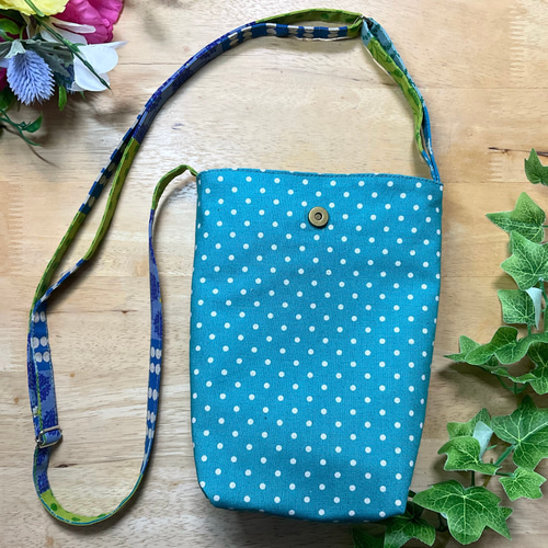 お散歩ポシェット】カラフルパッチワーク風グラニーバッグ マルチ  