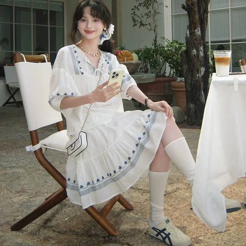 【新品】 フランシュリッペ　ちくちくガーデニングロングスカート　刺繍　3L Rirandture（リランドチュール）の「シフォンジャガードフラワー