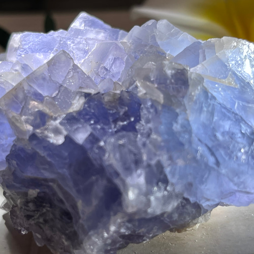 チベット産 ブルー パープル フローライト クラスター 蛍石 ラフ