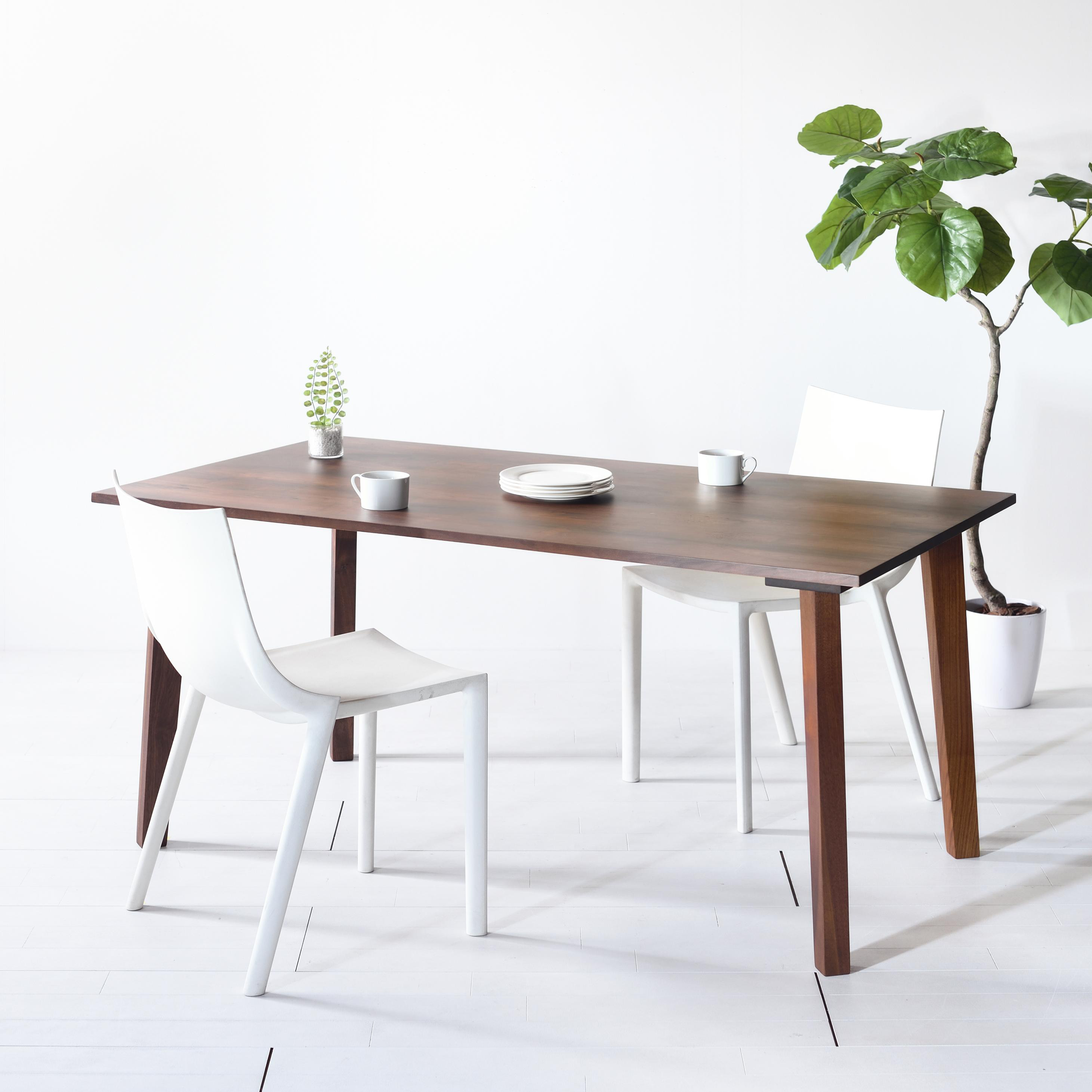 【シンプルモダンテイストのダイニングテーブル】 セブンダイニングテーブル 100 ウォールナット 無垢材 アールテック