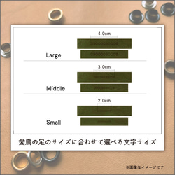 フクロウ用アンクレット　お名前等刻印できます　モスグリーン 3枚目の画像