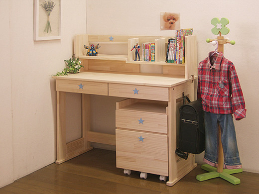 学習机 パイン材3点セット「オールスター」勉強机