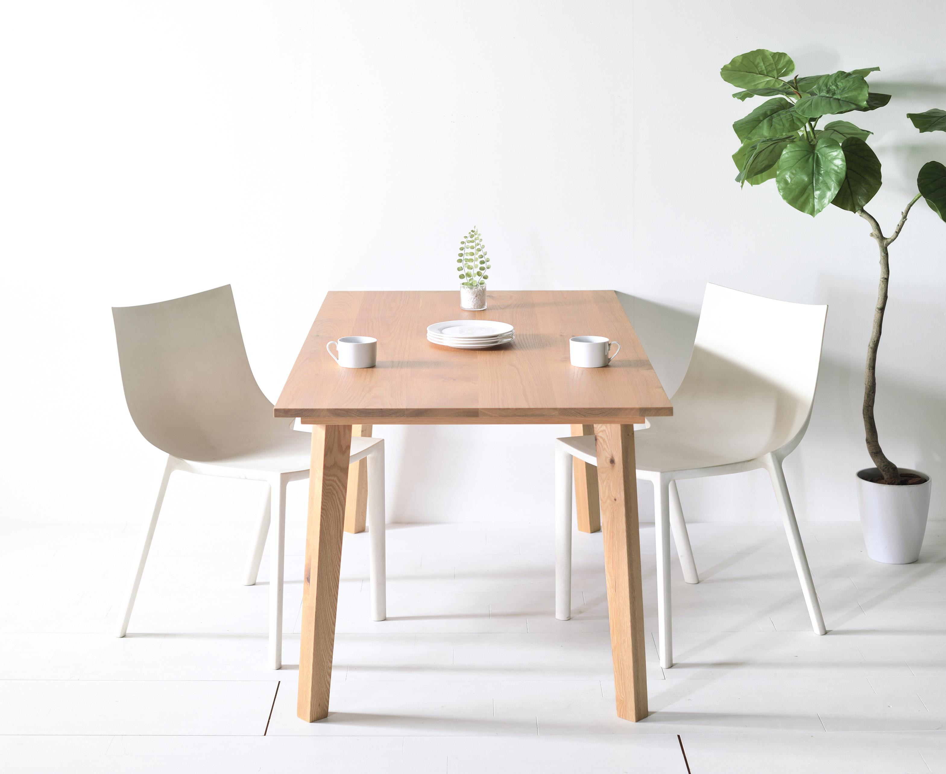 【シンプルモダンテイストのダイニングテーブル】 セブンダイニングテーブル 110 オーク 無垢材 アールテック