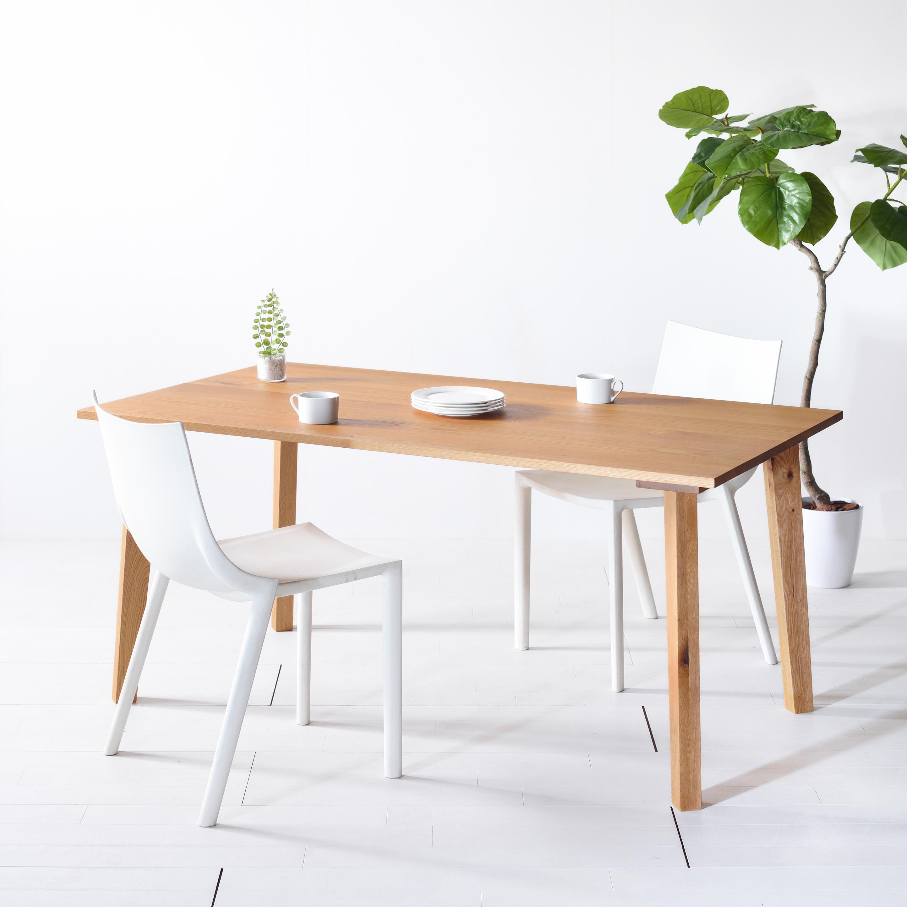 【シンプルモダンテイストのダイニングテーブル】 セブンダイニングテーブル 150 オーク 無垢材 アールテック