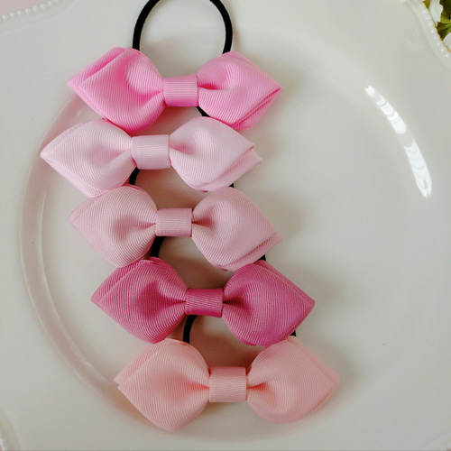 24色から選べれる ふたばりぼん ピンク系 ヘアゴム Lilyiris リリー