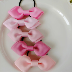 24色から選べれる ふたばりぼん ピンク系 ヘアゴム Lilyiris リリー