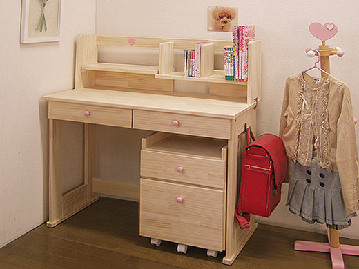 学習机 ハンドメイド「ハート」パイン材3点セット 勉強机