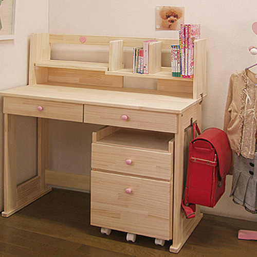 学習机 ハンドメイド「ハート」パイン材3点セット 勉強机 机・デスク