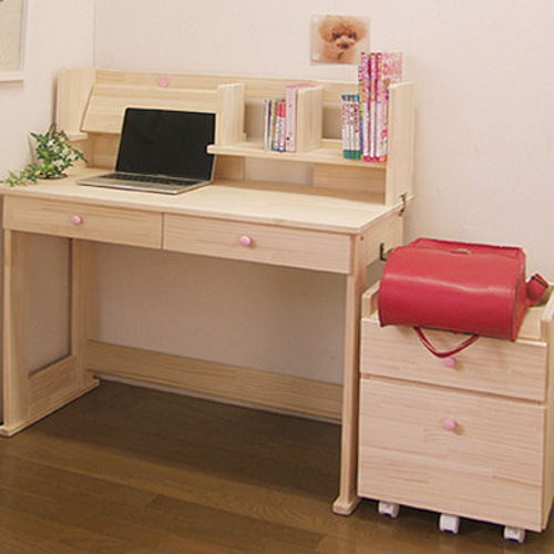 学習机 ハンドメイド「ハート」パイン材3点セット 勉強机 机・デスク